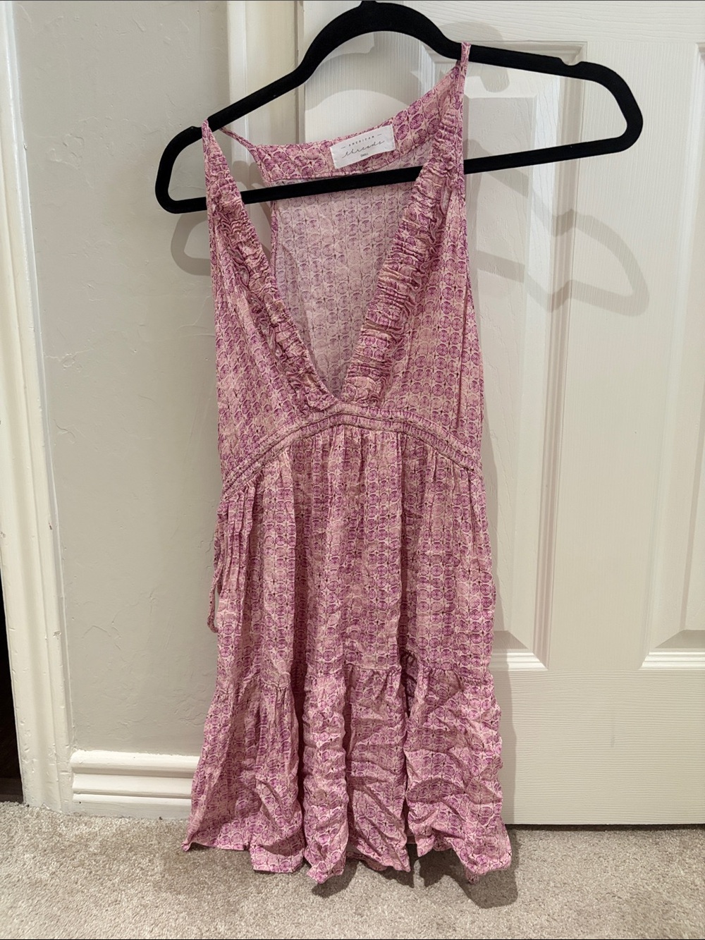 American Threads Pink Floral Ruffle Dress